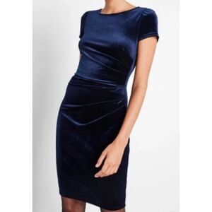 Modcloth Blue Velvet Side Rusched Mini Dress   Women's Plus Size 3X